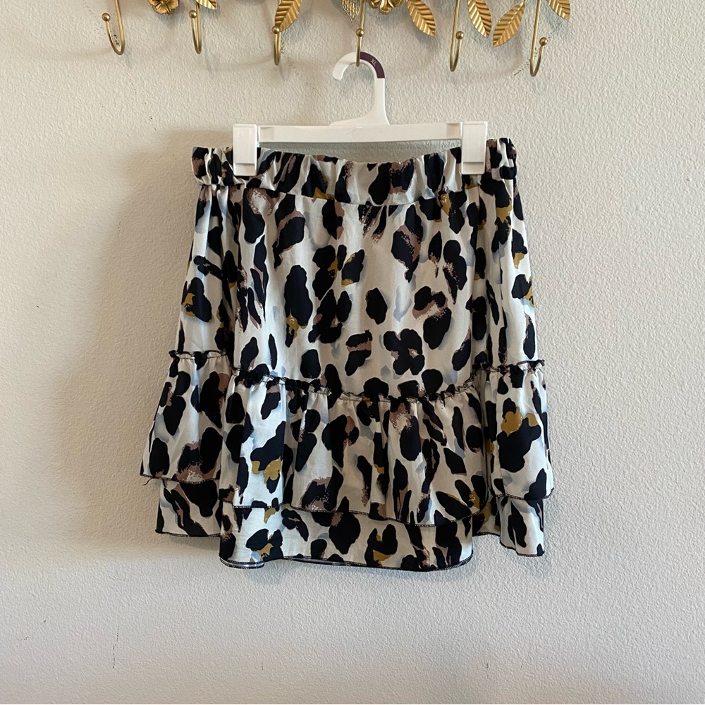 Tiered Cheetah print Mini Skirt